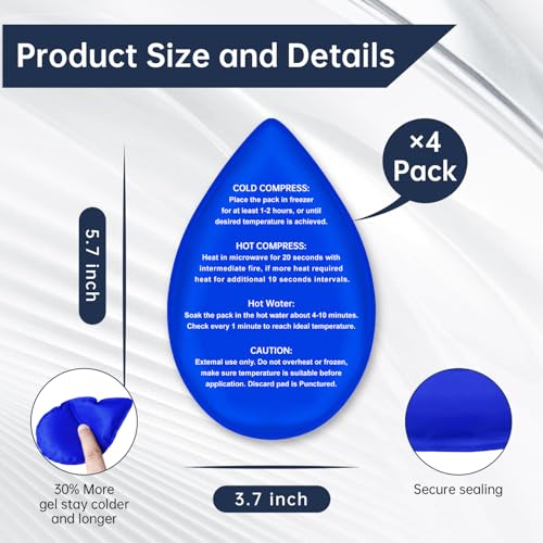 ZNÖCUETÖD 4 Packs Small Gel Ice Packs for Injuries Reusable Compatible with Wisdom Teeth Ice Pack Head Jaw Face Wrap Oral Dental Surgery Recovery - color: Blue With 4 Ice Packs Only
