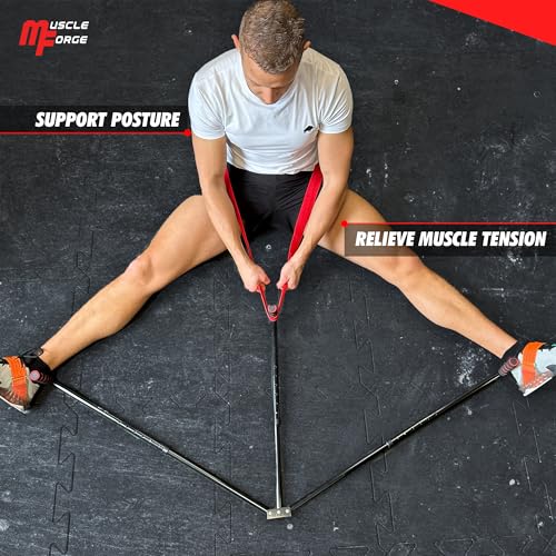 3 Bar Leg Stretcher for Splits and Adductor Stretch to Over 180°, Split Machine for Flexibility with 6 Regulations - Legs Spreader, Groin Stretcher, Ballet, with Padded Grips and Strap
