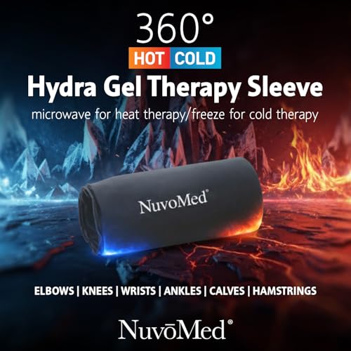 NuvoMed Reusable Hot & Cold Gel Pack Wrap – Flexible Hydra-Gel Compress, Microwave & Freezer Safe, 360° Coverage for Knee, Elbow, Ankle, Wrist & Calf (Extra Large) - size: Extra Large