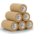 OK TAPE Self Adherent Cohesive Bandages Wrap 6Packs 4" x 5 Yards - color: Beige/Tan, size: 4 In x 5 Yards
