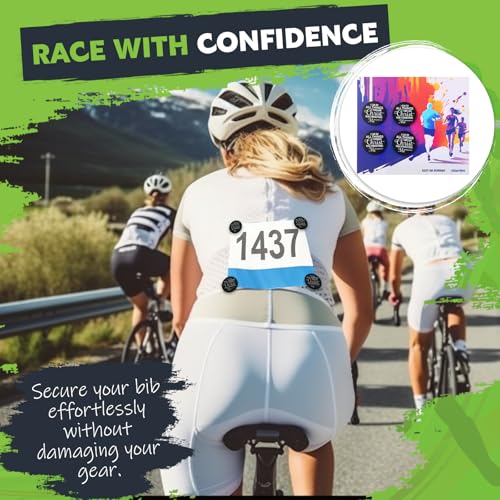 Suncalla 12pcs Race Bib Clips, Runner Race - color: Black, style: Bible Verse