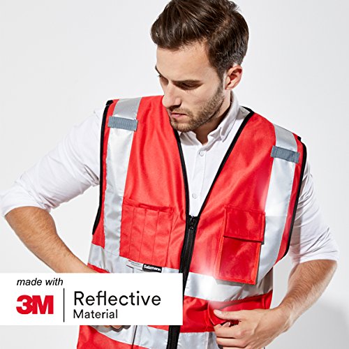 Salzmann Safety Vest | Hi Vis Reflective Vest | US ANSI/ISEA 107 - color: Red, size: 4X-Large-5X-Large