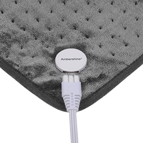 Ruqiji 17''x33'' XXXL King Size Heating Pad with 6 Temperature Settings, Flannel Electric Heating Pad/Pain Relief for Back/Neck/Shoulders/Abdomen/Legs(Gray) - color: Gray