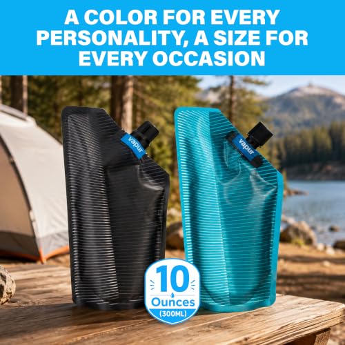 Vapur Portable Flask, Discrete Collapsible Flask With Pour Spout, Enjoy Your Beverage On The Go, Perfect for Tailgates, Cruises, Concerts and Camping, 10 Ounce, Teal, Pack of 1