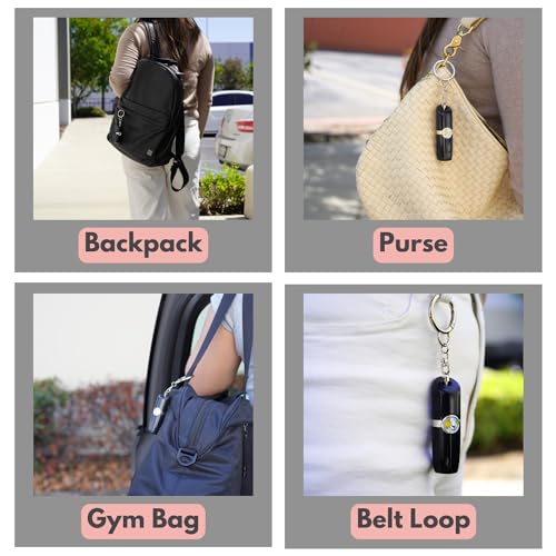 Securityman Personal Safety Alarm for Women | Self Defense Keychain (Loudest 130dB Siren and SOS Strobe Light) Everyday Security Personal Alarm Protection Device (Black) - color: Black