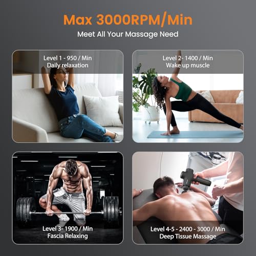 Mebak 3 Massage Gun Deep Tissue, Muscle Massager for Athletes Pain Relief - color: Black