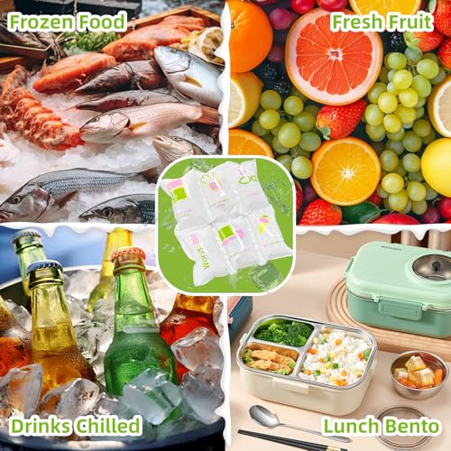 WORLD-BIO Dry Ice Packs for Shipping & Coolers, Shipping Ice Sheets for Coolers Reusable, Long Lasting Dry Ice for Shipping Food, Keep Food Drink Cold,17'' X 9.3'' 96 Cells - style: 8X3cell 4sheet - 96cells