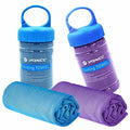 YQXCC 2 Pack Cooling Towels (47"x12"), Ice Cool Towel for Neck & Face - color: Light Blue/Purple