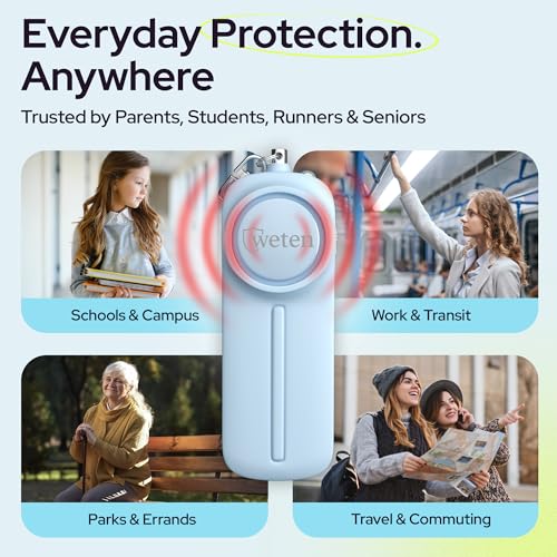 Personal Safety Alarm Keychain for Women, 130dB Panic Pin Siren, Blue - color: C - Blue