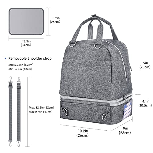 Derbiedersinn Breast Pump Bag, Compatible with Spectra Pumps, Insulated Carrying Case with Cooler for Milk Storage, Travel, Work, Daycare, Grey - color: Grey