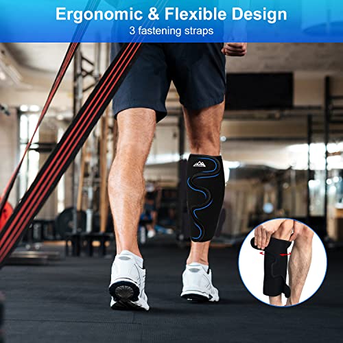 supregear Calf Support Brace, Adjustable Comfortable Compression Calf Wrap Sleeve for Muscle Swelling Hiking Training - color: Black