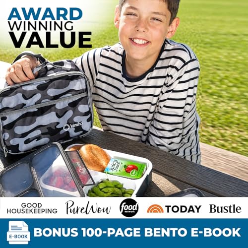 kinsho Camo Lunch Box, Ice Pack Insulated Bag for Teens Adults, Black Gray - color: Black with Camo Bag