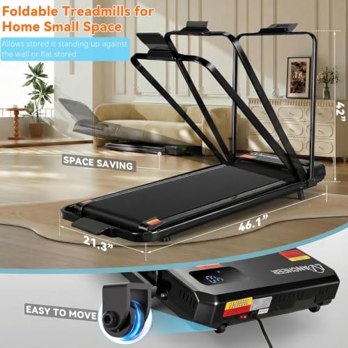 ANCHEER Walking Pad with Incline - Under Desk Treadmill with Handle Bar - color: Blackk1