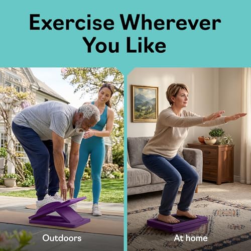 Slant Boards for Exercise, Wooden Slant Board, Calf Stretch Board with 7 Incline Angles, Velour Board, Balance Board & Calf Stretcher, Portable Incline Board for Physical Therapy, Ankle Mobility, Heel & Knees - color: Purple