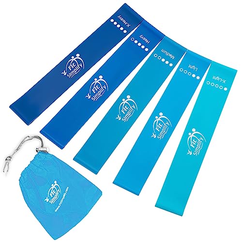 Fit Simplify Resistance Loop Exercise Bands and Fabric Resistance Hip Bands