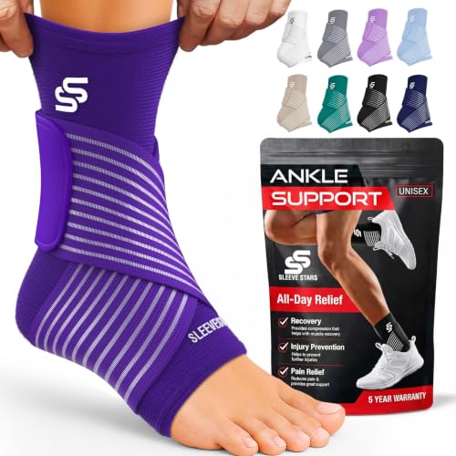 Sleeve Stars Ankle Brace Men & Women Support (Single/S:9"-10"/Dark Purple) - color: Dark Purple, size: Small