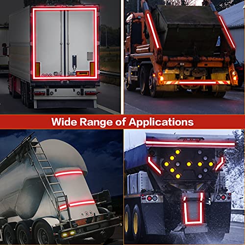 Reflective Tape, Waterproof Self Adhesive Dot Safety Reflector - color: Red, size: 6 Inch x 33.8 Feet