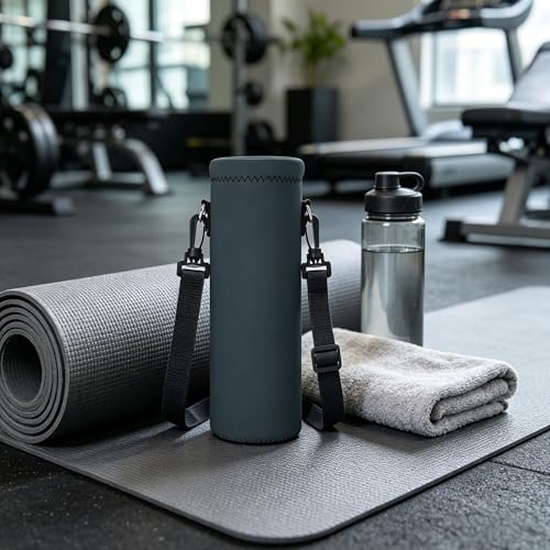 AMARY 750ML Neoprene Water Bottle Carrier Bag with Adjustable Shoulder Strap,Insulated Water Bottle Cover for Stainless Steel/Glass/Plastic Bottles 24OZ (AM-24-750-3) - color: AM-24-750-3