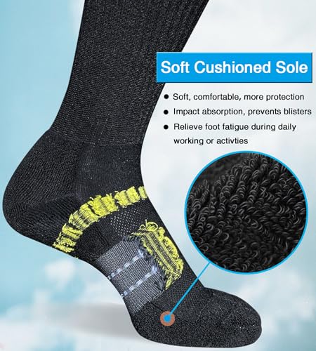 Suaskk Womens Cushioned Breathable Athletic Running Crew Socks 5 Pairs - color: Black 5 Pairs, size: 9-11