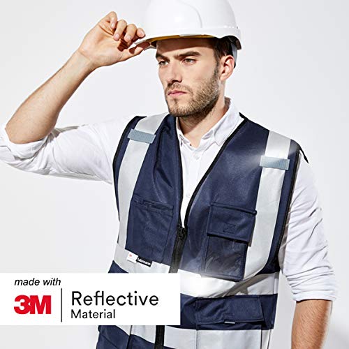 Salzmann Safety Vest | Hi Vis Reflective Vest | US ANSI/ISEA 107 - color: Navy Blue, size: Small-Medium