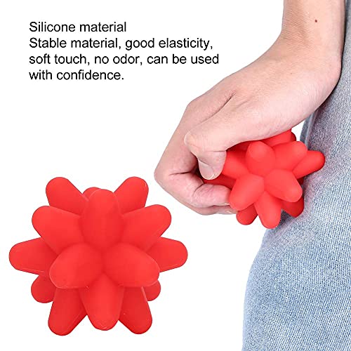 Massage Ball Silicone,Spiky Massage Ball for Trigger Point Massage, Deep Tissue Tai Chi Ball for Myofascial Release Acupoint Stimulation Exercise Recovery(Red)
