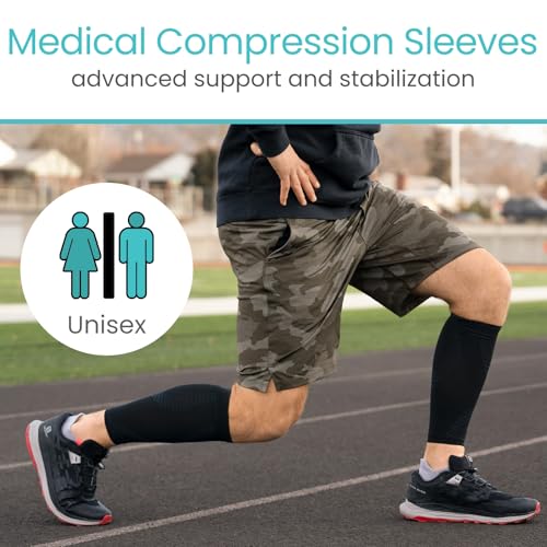 Vive Calf Compression Sleeve for Men & Women 20-30mmHg (1 Pair) - Footless - size: Small