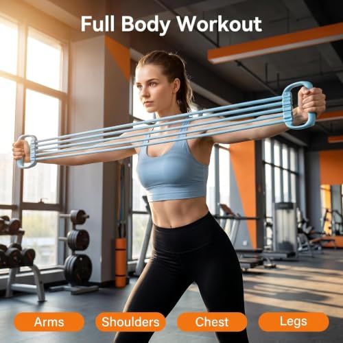 3-in-1 Adjustable Foot Pedal Resistance Band, 10 -Tube Elastic Band - color: Blue