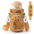 Water Bottle Carrier Bag with Strap for Kids - Water Bottle Bag Holder with Padded Strap Pocket 10/12/14/16/18Oz for Boys Girls School Walking Hiking Camping - style: Animal