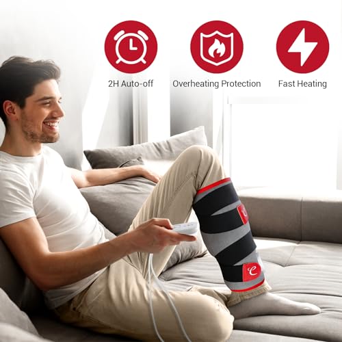 Comfytemp Leg Heating Pad, Wearable Heat Wrap for Knee/Thigh/Calf (L/XL) - size: Large