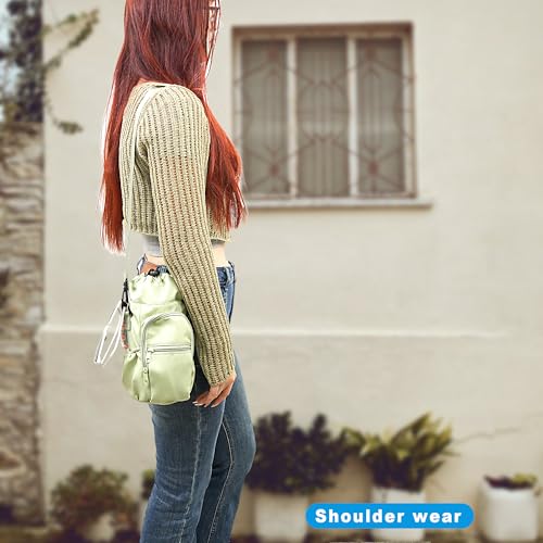Wongeto Water Bottle Holder with Strap,25oz/40oz/64oz Water Bottle Carrier Sling Bag with Phone Pocket Crossbody Adjustable Shoulder with Hand Strap for Walking - color: Green