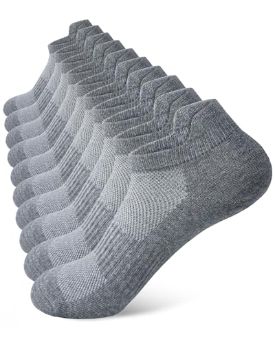 SIXDAYSOX Ankle Socks for Women Thin Breathable Cotton No Show Socks Womens - color: 5 Pairs-grey, size: 9-11