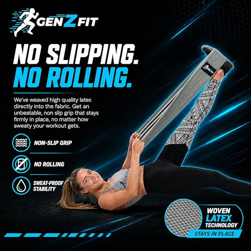 Premium 76" Extra Long Resistance Band for Working Out, 3" Wide Non-Slip Fabric Exercise Band for Stretching, Yoga, Strength Training & Physical Therapy - color: Grey