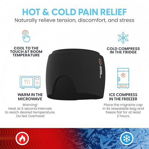 CopperFreeze™ Migraine Relief Mask Cap w/Cryo Gel by Copper Compression - Reusable 360° Ice Pack Band for Headaches - Eases Nausea, Sinus Pressure, Tension - Gift for Women, Men, Moms - One Size - style: Migraine Relief Mask