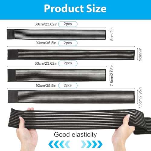 8Pcs Ice Pack Straps, 4 Sizes Elastic Hot Cold Therapy Strap