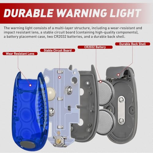 Nilight LED Safety Light 4PCS Blue Marine Navigation Bike Tail Lights - color: 3LED Safety Light-Blue