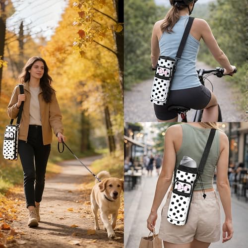 Water Bottle Holder with Strap, 18-32oz Water Bottle Carrier Sling Bag - color: Bow