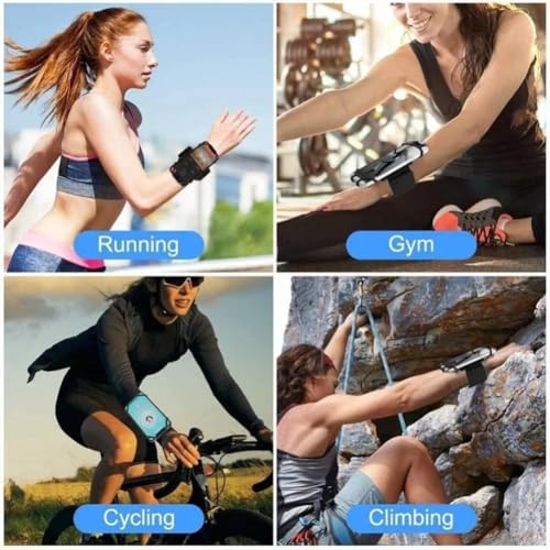 360 Degree Rotation Adjustable Phone Holder Armband Outdoor Sports Bike Cycling Detachable Silicone GPS Mount barracket Stand (Black)