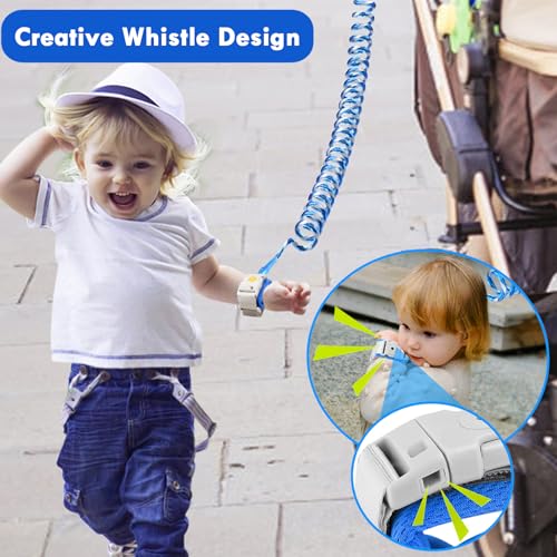 Accmor Anti Lost Wrist Link with Induction Lock, Upgraded Toddler Leash, Reflective Kids Wrist Leash for Baby, Child Walking Wristband Leashes with Magnetic Unlock Design for Boys, Dark Blue (6.5ft) - color: Dark Blue