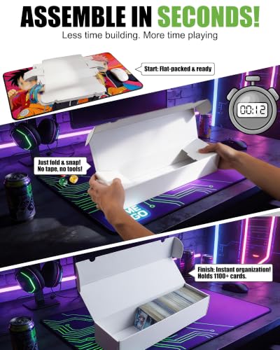 Trading Card Storage Boxes 6 Pack, Heavy Duty 6600 Ct Bulk Cardboard Card Organizer for MTG, TCG, Basketball Sports Collectible Game Cards, Waterproof Laminated, Acid-Free, Easy Assembly - size: 6 piece 14in for Standard