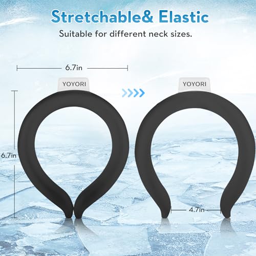 2 Pack Neck Cooling Tube with Insulated Cooling Bag, Reusable PCM Ice Ring - color: Black*2