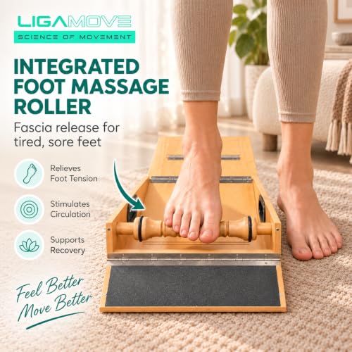 Slant Board for Calf Stretching with Foot Roller & Fascia Release Tools