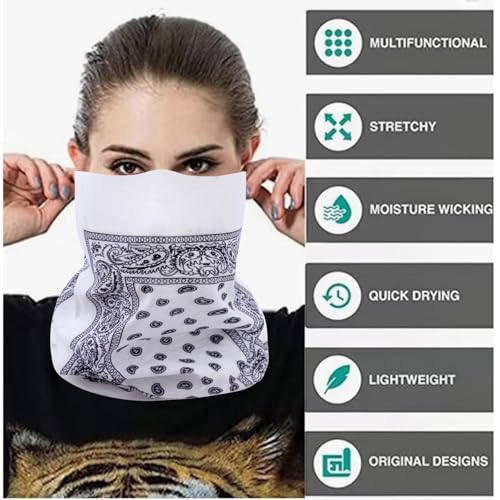 Face Mask Multi Bandana Neck Gaiter Seamless Magic Headband Outdoor Face Scarf for Dust Wind and UV Resistance - color: No1b