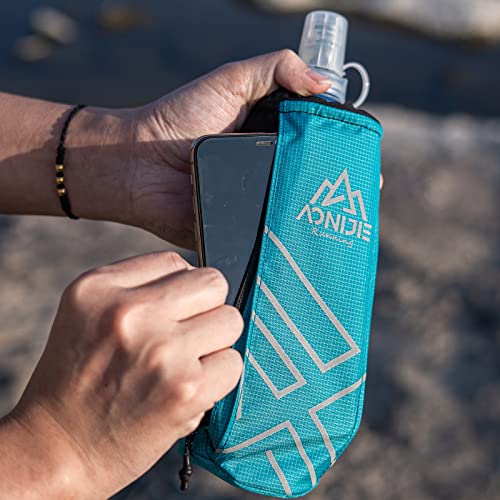 AONIJIE Running Water Bottle Handheld Hydration Pack with 500ml Soft Flask - color: Olive Green