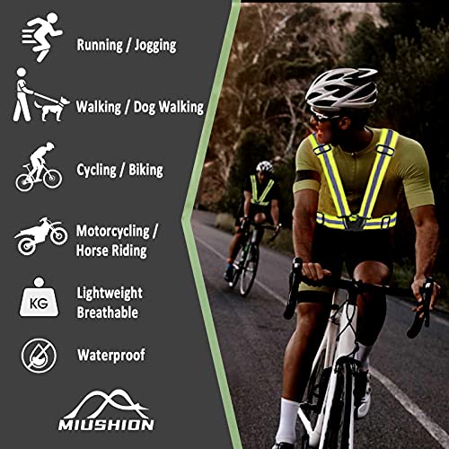 Reflective Vest - Running Vest Reflector, Reflective Running Vest with Safety Straps, High Visibility Reflector - color: D-10pcs Green Vests