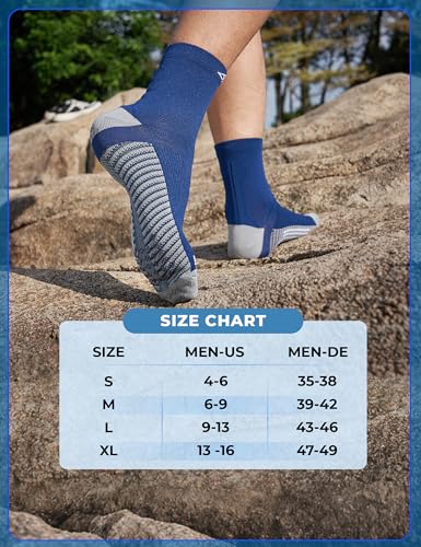 Mens Compression Running Socks: 15-20 mmHg Arch Support Non-Slip - color: E-blue Blue Blue, size: 13-16