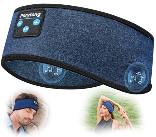 Perytong Sleep Headphones Bluetooth 5.4 Headband, Wireless Headphones Earbuds Earphones Sweatproof for Women Men Sports Workout Running Jogging Yoga Cool Gadgets Christmas Unique Gifts - color: HB NavyBlue