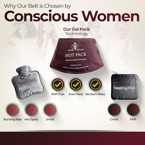 Sacred Weapon Microwavable Heating Pad for Period Cramps, Wearable Belt