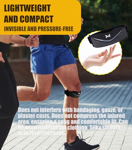 1 Pack Patellar Tendon Support Strap for Women and Men, Adjustable Knee Braces for Pain Relief for Tendonitis, Tennis, Running, Workout, Hiking(Black,One Size)