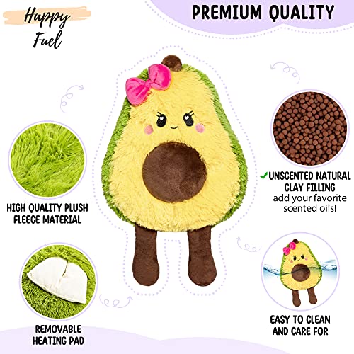 Avocado Microwavable Unscented Heating Pad for Women and Kids- Cute Soft Cozy Pillow Plush Heatable Warm Stuffed Animals - Kawaii Hot and Cold Plushie Food Toy - Avocado Gifts for Girls and Boys - color: Augusta