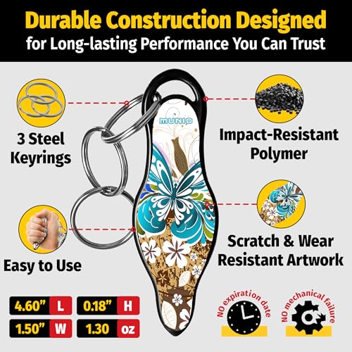 MUNIO Self Defense Keychain – Lightweight, Stylish & Portable Safety Tool for Women & Men – Non-Lethal Kubotan, Easy to Use - color: Brownie